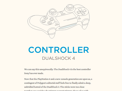 Layout for each of the Section Headers controller line outlines playstation4 polygon ps4 review