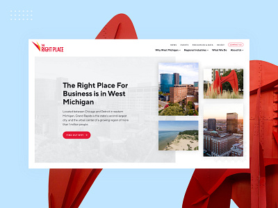 The Right Place Home Hero business city color design grand rapids hero home homepage layout michigan mighty page web web design