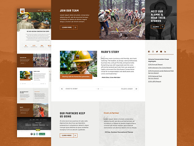 Home Page Variation for Arizona Conservation Corps call to action design system grand rapids layout mighty web design