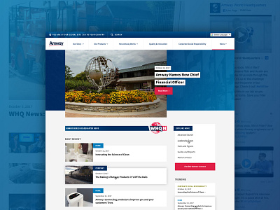 Amway Global Whq News blue design desktop grand rapids home homepage mighty news web web design