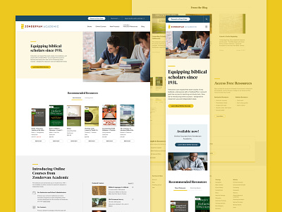 Zondervan Academic Home Page academic color design grand rapids homepage layout mighty mobile ui students ui web web design