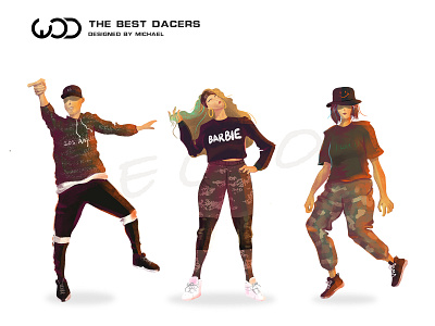 the best dancers-dark mode character dance design illustration original art