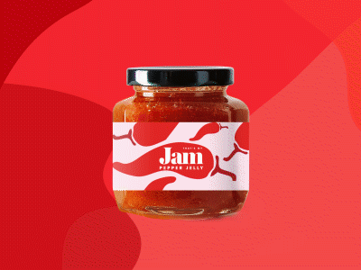 That's My Jam bright cherry color dieline food food and beverage gif illustrated logo illustration jam jared jelly motion package packagedesign packaging packagingdesign peaches pepper strawberries