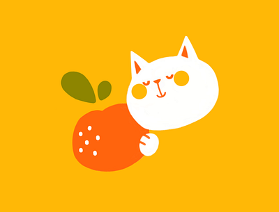 A Cat Named Mikan cat illustration logo oranges product design socks vector yellow