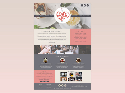 Love Dust Cafe layout layout design web design web mockup website design