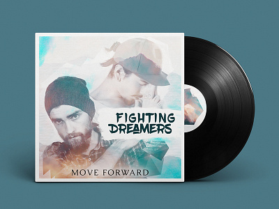 Fighting Dreamers cd cover cover design digital art photo manipulation typography vinyl cover