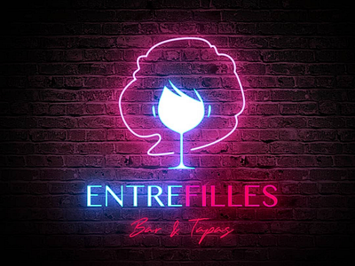 Entrefilles logo bar wine girl brand