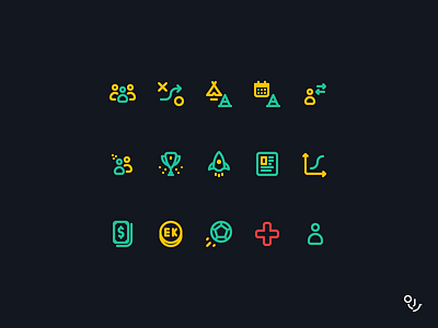 EK Icon Set app creative design icon icons illustration mark minimal mobile product symbol ui vector