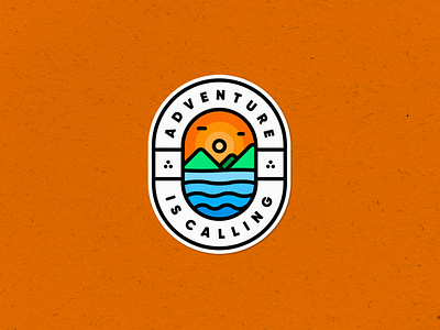 Adventure is Calling adventure badge badge logo creative design illustration logo mark symbol vector