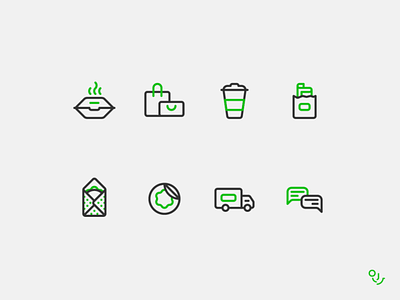 Line Service Icon Set Design
