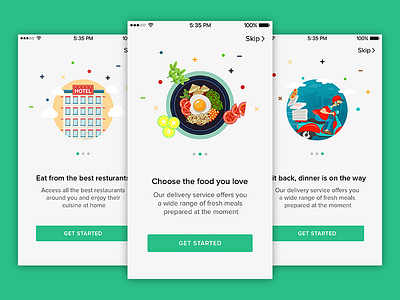 Onboarding Illustrations Screens