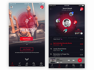 Music Player UI application brand branding concept debut design designer dribbble freebie guest music host music identity illustration logo music player playlist search ui ux