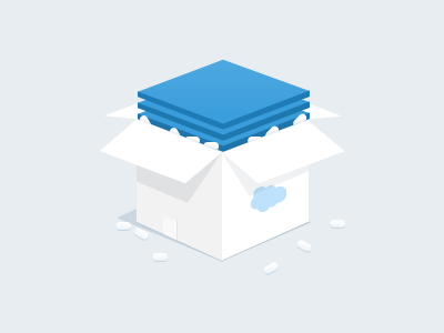Box Icon apps blue box clean flat icon illustration minimal package salesforce ui white