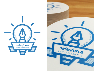 Salesforce UX Stickers blue branding illustration logo print salesforce stickers typography ux vector