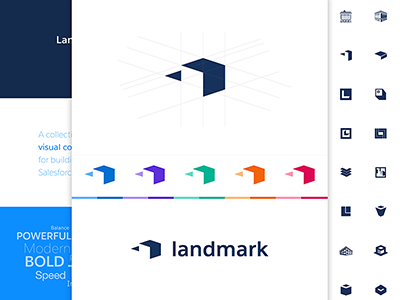 Landmark Logo blue brand building grid identity l logo logomark minimal process salesforce vector