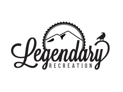 Legendary Recreation baker bird identity logo mountains mt snow