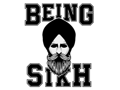 BEING SIKH beard branding designing identity illustrator logo logo design sikh turban visual