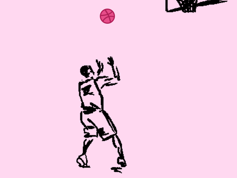 Hello Dribbble debut shot dribbble gif hello dribbble nba pink slam dunk