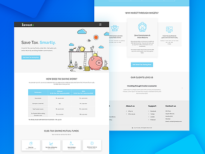 Invezta Landing page clean header illustration invezta landing minimal page search tax ui ux web