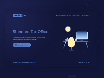 Standard Tax Header clean dark header illustration minimal modern standard tax tax tax service web ui