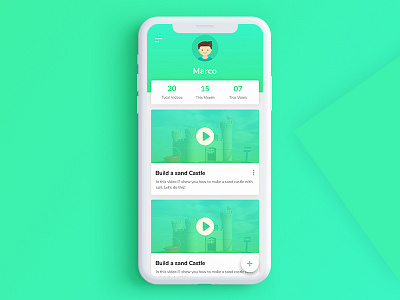 Video App app app design app ui channel dashboard dasboard green material minimal profile video video app vidkids