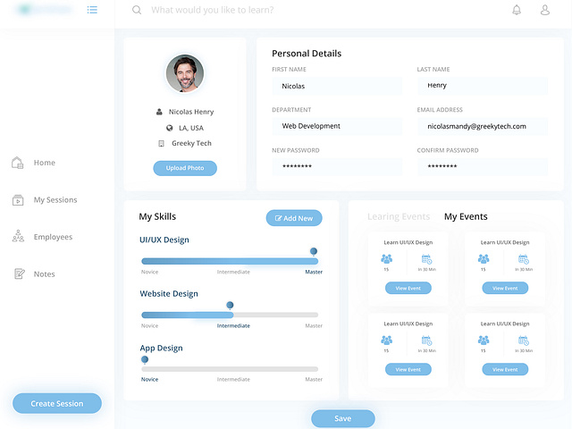 Profile Screen Of Elearning Platform by Nazirul Hoque 🏆 on Dribbble