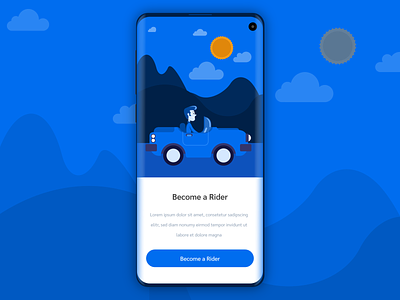 Become a Rider Screen - Trip App app design driver app illustration onboarding onboarding illustration rider sharing app trip app ui design ui designer ux design ux designer