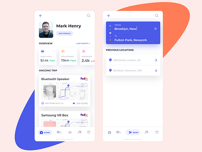 Courier App Concept by Nazirul Hoque 🏆 for pixelspark.co on Dribbble