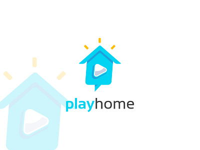 Playhome Logo app blue brand identity branding flat home logo logo play logo simple talk website