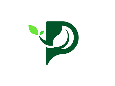 Plant Letter P Logo branding flat fresh garden green growth letter p logo nature p plant simple vector