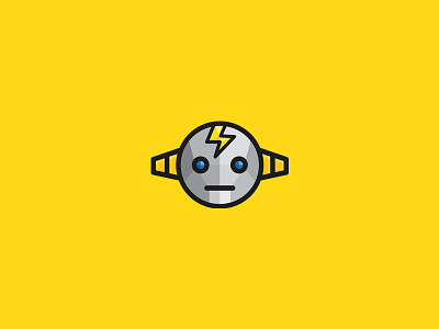 Electrobot Logo electric energy flat graphicriver logo low poly mascot metal robot simple thunder yellow