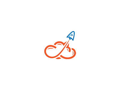 Rocket Cloud Logo astronout cloud data base flat graphicriver launch line logo logo rocket simple sky vector
