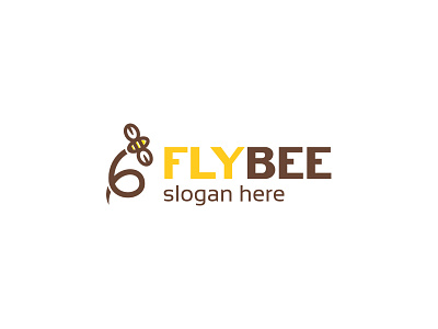 Fly Bee Logo bee flat fly forest graphicriver honey insect logo nature simple tree yellow