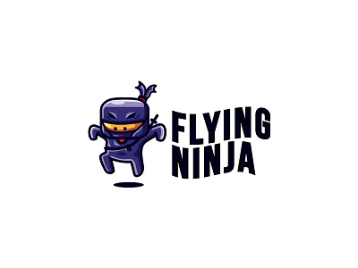 Flying Ninja Logo fast graphicriver japan logo mascot ninja quick sale vector