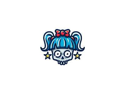 Skull Girl Logo cute esport girl graphicriver halloween head horror human logo mascot skull vector