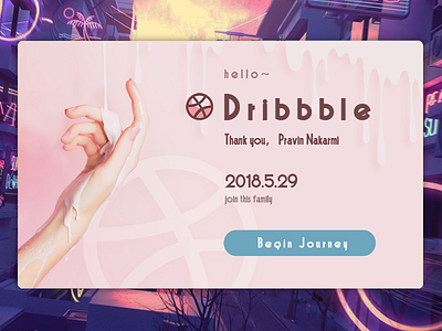 Hello Dribble! color matching pink，invite，purple，web，color