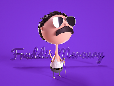 Freddie Mercury | Cartoon character design 3d bohemian rhapsody c4d cartoon character design freddie mercury laimu 莱姆