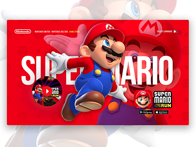 Super Mario Run Hero Banner Concept graphic design ux ui design web deisgn web development