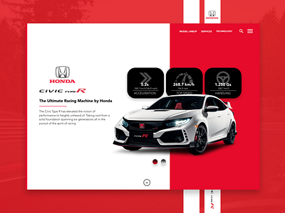 Honda Civic Type R Uikit Concept design graphic design ui ux ux ui design web web deisgn web development