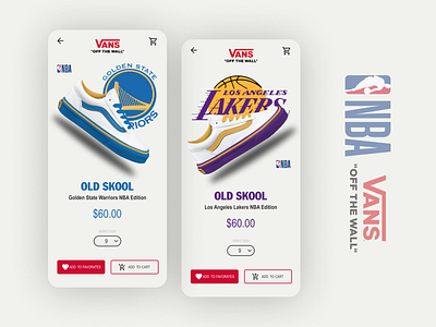 Vanz x NBA app concept app app design design graphic design ui ux ux ui design