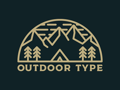 Outdoor Type adventure badge design icons illustration logo outdoors vector