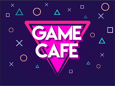 Game Cafe Logo Design cafe colorful cool design dribbble game illustration logo tag