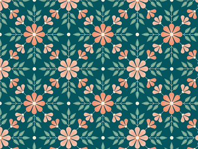 Navy & Coral Floral design floral flowers graphic graphics illustration illustrator pattern print surface pattern