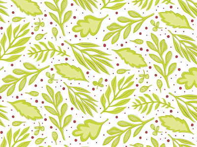 Leaf & Berry berry design gift wrap leaf pattern print