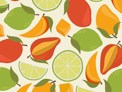 Mango + Lime fruit illustration lime mango packaging print