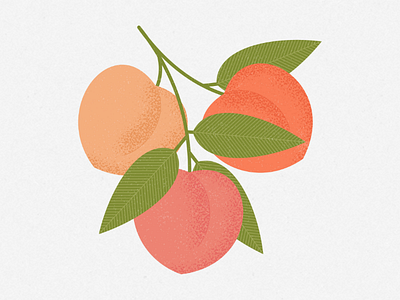 Peaches design flat fruit illustration illustrator pattern peach plant print tree