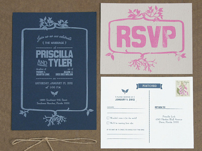 Wedding Invitation screen printing silkscreen typography wedding invitation