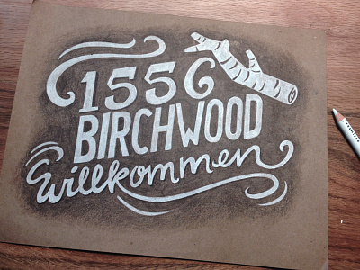 Willkommen birchwood drawing hand lettering illustration prismacolor type typography willkommen