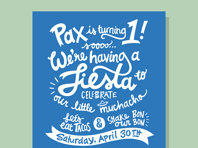 Fiesta Invitation birthday fiesta hand drawn illustration invitation tacos typography