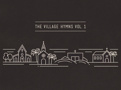 The Village Hymns Detail album art cover art icons line art